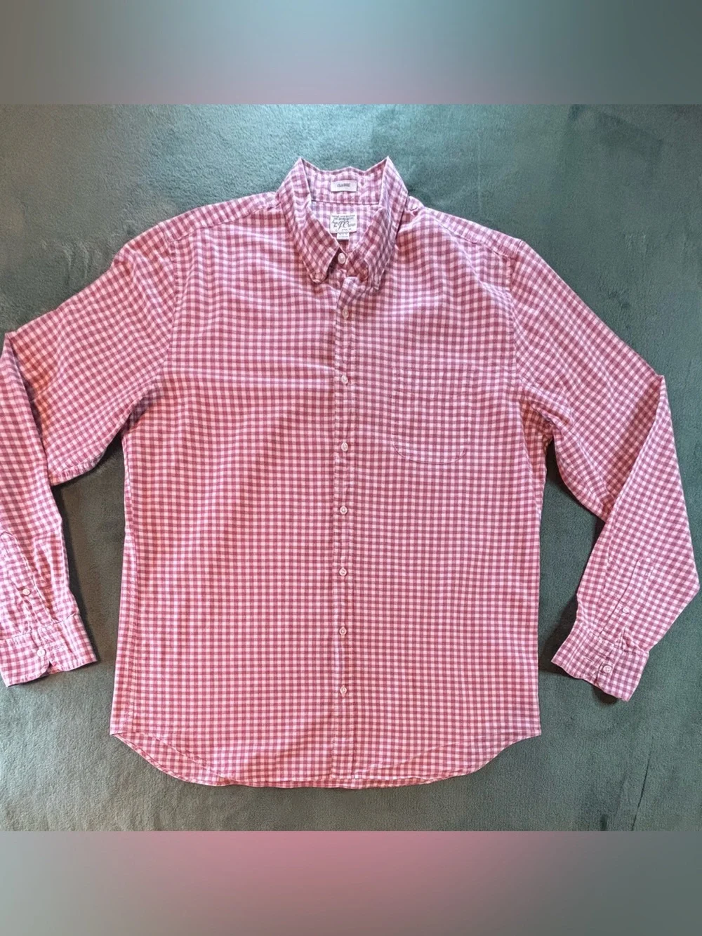 J. Crew Red Gingham Button-Down Shirt, Size: XLT (6532)